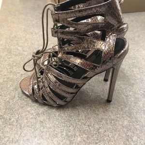 Topshop metallic heels gladiator sandals